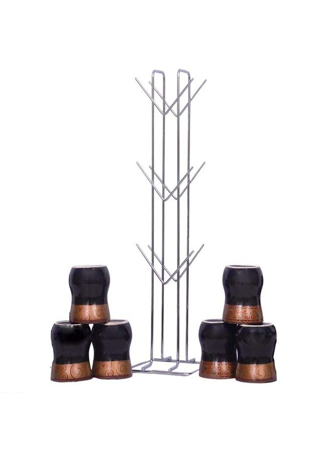 Oc9 Stainless Steel Cup Stand/Cup Holder & Chakla Belan Stand & Hook Rail for Kitchen Rack - Image 2